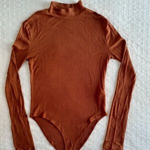 Ribbed Mock Neck Bodysuit- Forever 21
